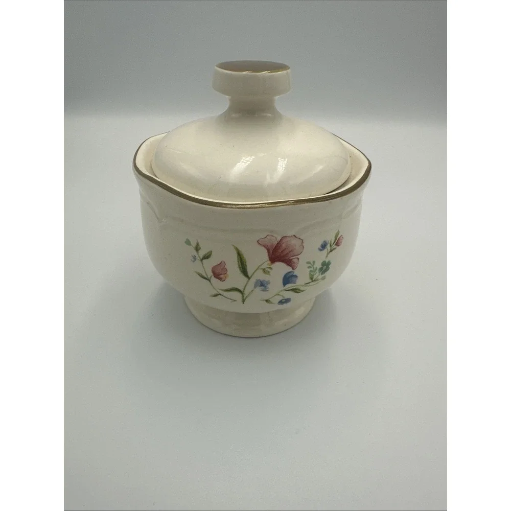 Sangostone 3458 Spring Love Sugar Bowl With Lid Stoneware Oven Dishwasher Safe‎
